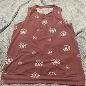 Mauve sleeveless tank top, dandelion print, soft material